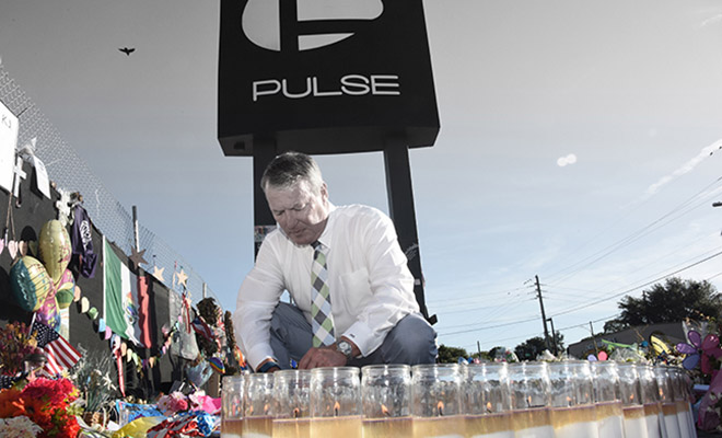 Mayor Dyer at the Pulse Nightclub memorial